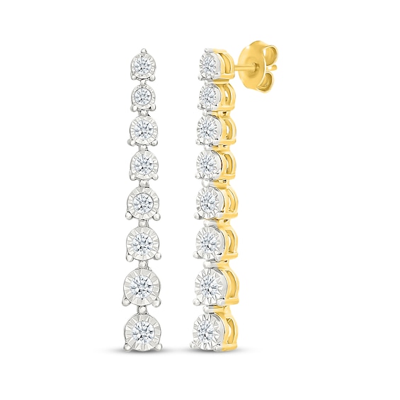 KAY Lab-Grown Diamonds Drop Earrings 1/2 ct tw 24K Yellow Gold Vermeil Sterling Silver