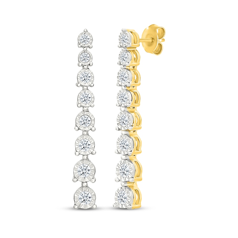 Main Image 1 of KAY Lab-Grown Diamonds Drop Earrings 1/2 ct tw 24K Yellow Gold Vermeil Sterling Silver
