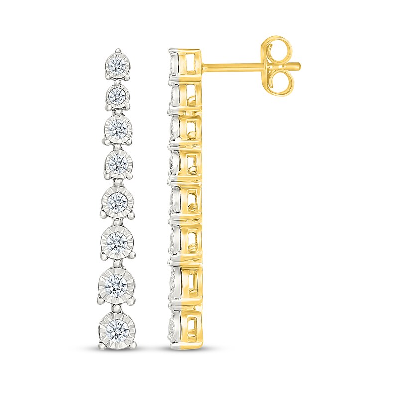 Main Image 3 of KAY Lab-Grown Diamonds Drop Earrings 1/2 ct tw 24K Yellow Gold Vermeil Sterling Silver