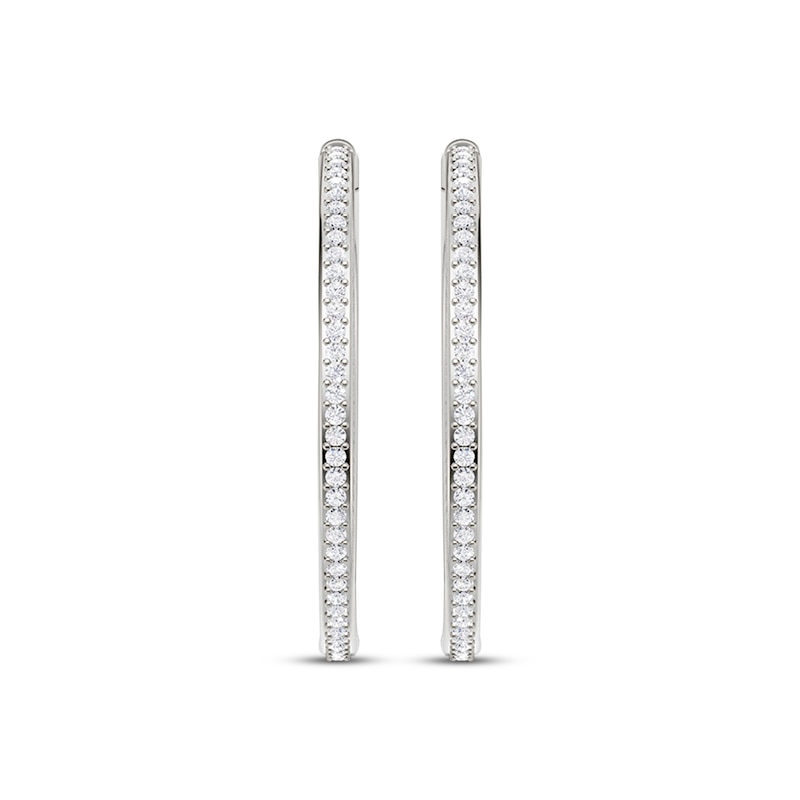 Main Image 2 of KAY Lab-Grown Diamonds Hoop Earrings 1/2 ct tw Sterling Silver