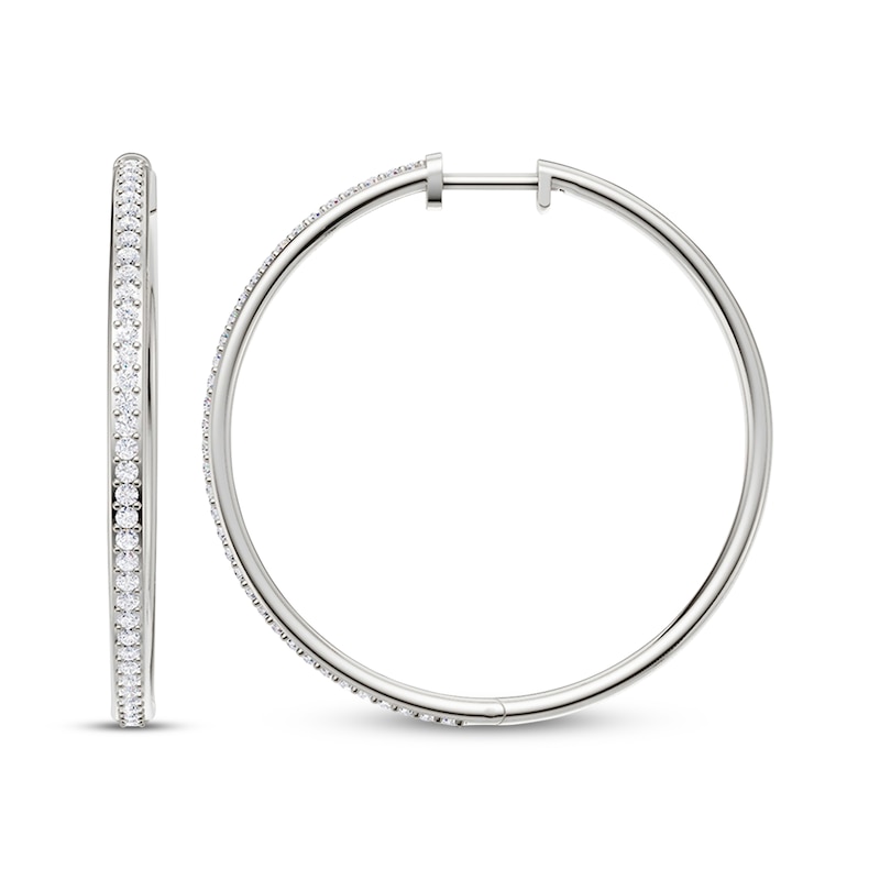 Main Image 3 of KAY Lab-Grown Diamonds Hoop Earrings 1/2 ct tw Sterling Silver