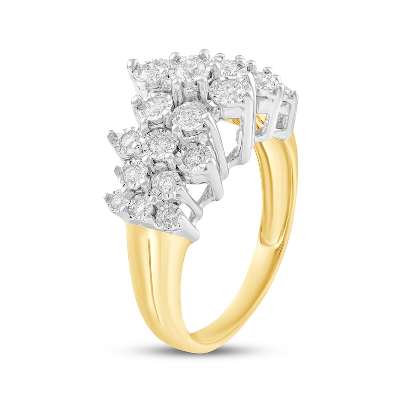 Main Image 2 of Adore Diamond Cluster Anniversary Ring 1/2 ct tw 10K Yellow Gold