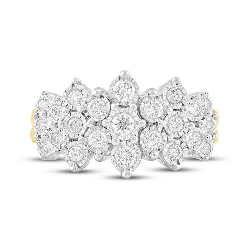 Main Image 3 of Adore Diamond Cluster Anniversary Ring 1/2 ct tw 10K Yellow Gold