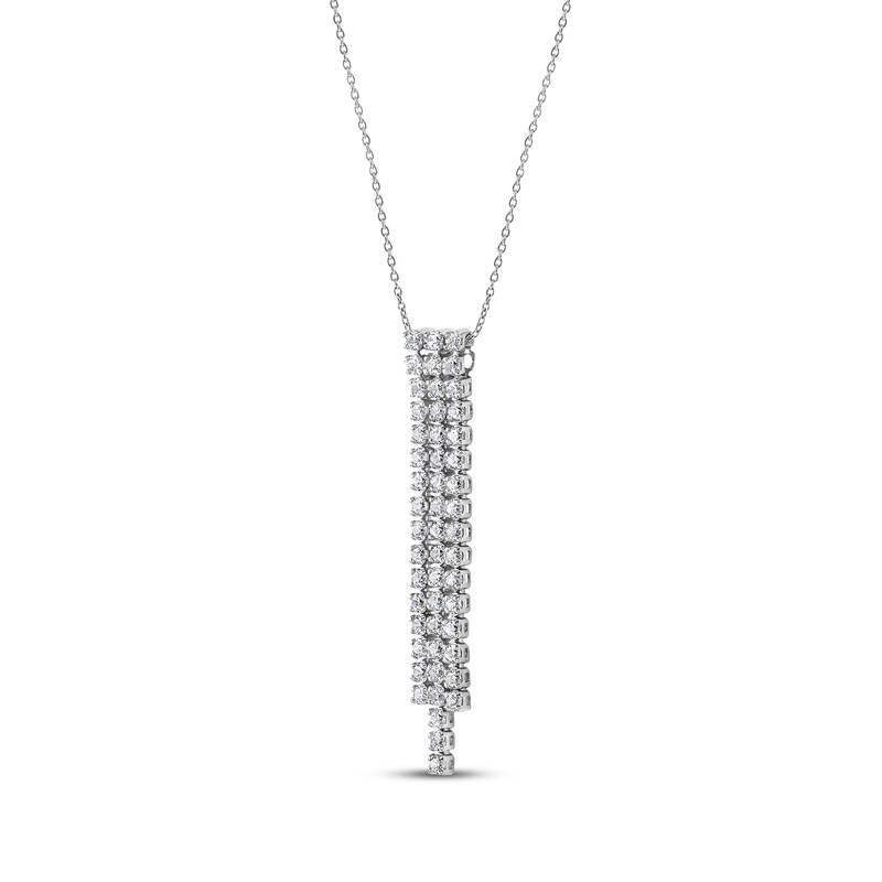 Main Image 2 of Diamond Drop Necklace 1-3/4 ct tw 14K White Gold 18"