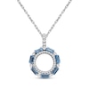 Thumbnail Image 1 of Baguette-Cut Swiss Blue Topaz & White Lab-Created Sapphire Circle Necklace Sterling Silver 18"