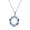 Thumbnail Image 2 of Baguette-Cut Swiss Blue Topaz & White Lab-Created Sapphire Circle Necklace Sterling Silver 18"