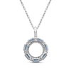 Thumbnail Image 3 of Baguette-Cut Swiss Blue Topaz & White Lab-Created Sapphire Circle Necklace Sterling Silver 18"
