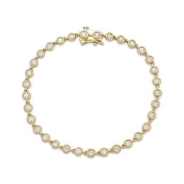 KAY Lab-Grown Diamonds Bezel-Set Link Bracelet 1-1/3 ct tw 10K Yellow Gold 7"