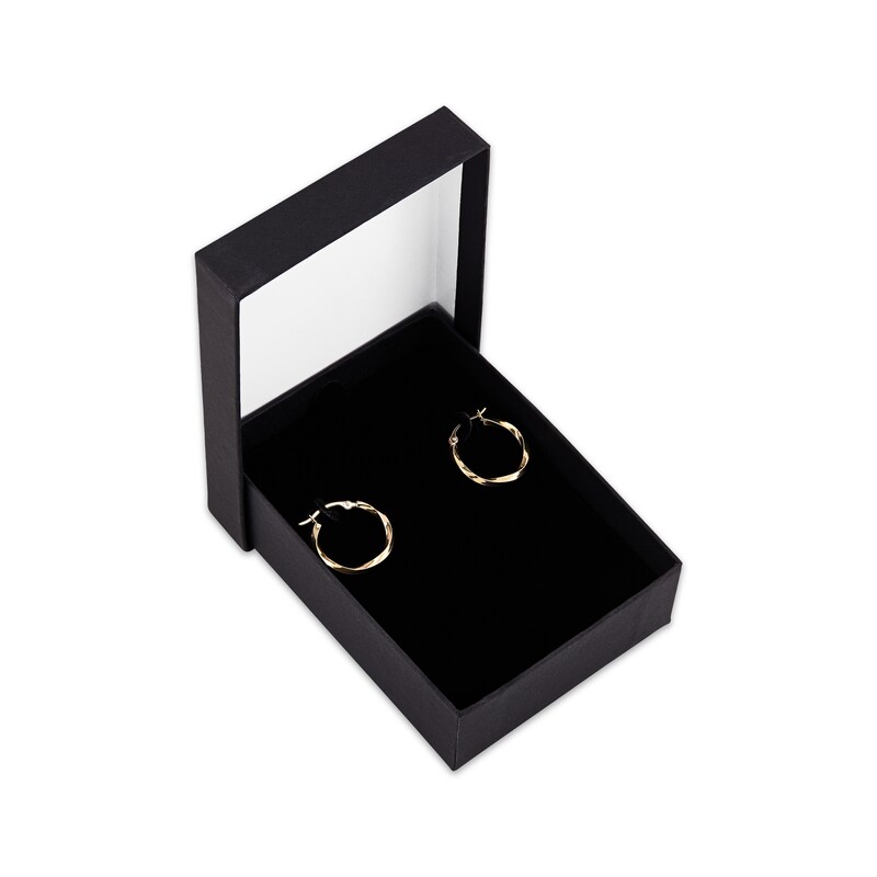 Main Image 2 of Twist Hoop Earrings 18mm Hollow 10K Yellow Gold