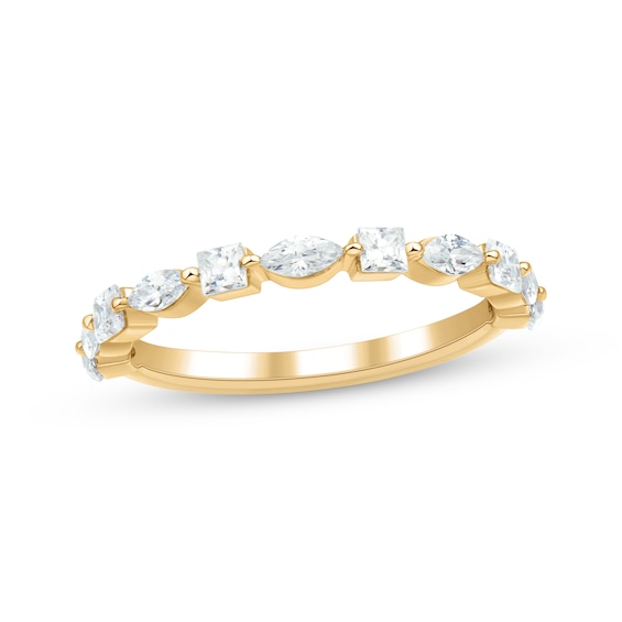 Adore Princess & Marquise-Cut Diamond Anniversary Ring 3/4 ct tw 10K Yellow Gold