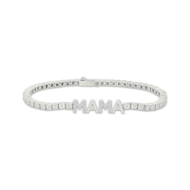 Main Image 1 of KAY Lab-Grown Diamonds "Mama" Link Bracelet 1/4 ct tw Sterling Silver 7.25"