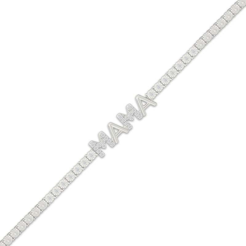 Main Image 2 of KAY Lab-Grown Diamonds "Mama" Link Bracelet 1/4 ct tw Sterling Silver 7.25"