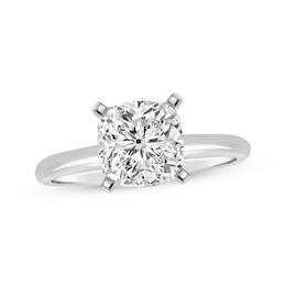 Now + Forever Lab-Grown Diamonds Certified Cushion-Cut Solitaire Engagement Ring 2 ct tw 14K White Gold (F/VS2)