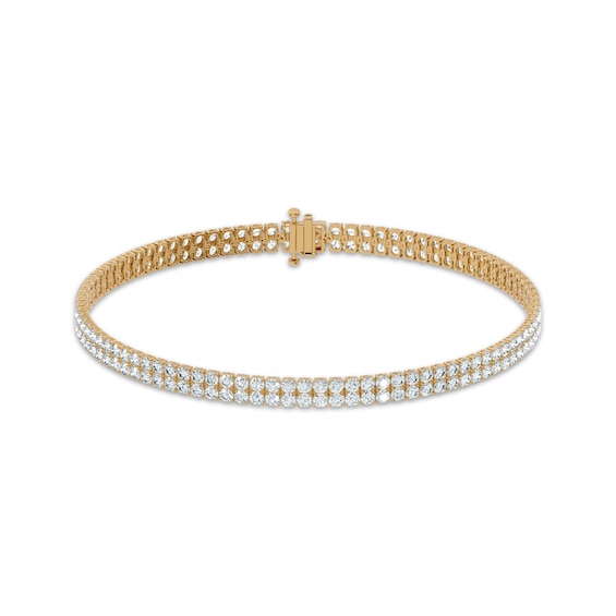 KAY Lab-Grown Diamonds Double-Row Tennis Bracelet 15 ct tw 14K Yellow Gold 7"
