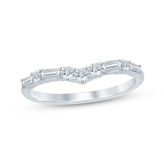 Adore Lab-Grown Diamonds Baguette & Round-Cut Contour Band 1/3 ct tw 14K White Gold