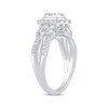 Thumbnail Image 2 of Multi-Diamond Center Oval-Shape Engagement Ring 5/8 ct tw 14K White Gold