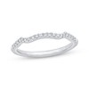 Thumbnail Image 1 of Diamond Contour Wedding Band 1/8 ct tw 14K White Gold