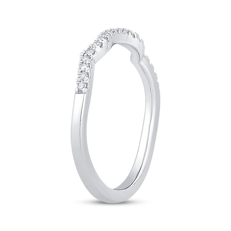 Main Image 2 of Diamond Contour Wedding Band 1/8 ct tw 14K White Gold