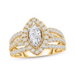 Marquise-Cut Diamond Engagement Ring 1-1/2 ct tw 14K Yellow Gold
