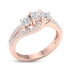 Thumbnail Image 1 of Diamond Three-Stone Swirl Engagement Ring 1 ct tw 14K Rose Gold