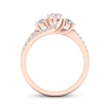 Thumbnail Image 4 of Diamond Three-Stone Swirl Engagement Ring 1 ct tw 14K Rose Gold