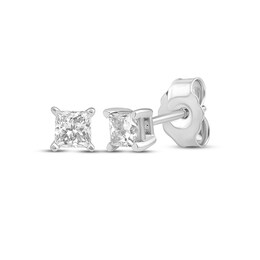 Lab-Created Diamonds by KAY Princess-Cut Solitaire Stud Earrings 1/3 ct tw 10K White Gold
