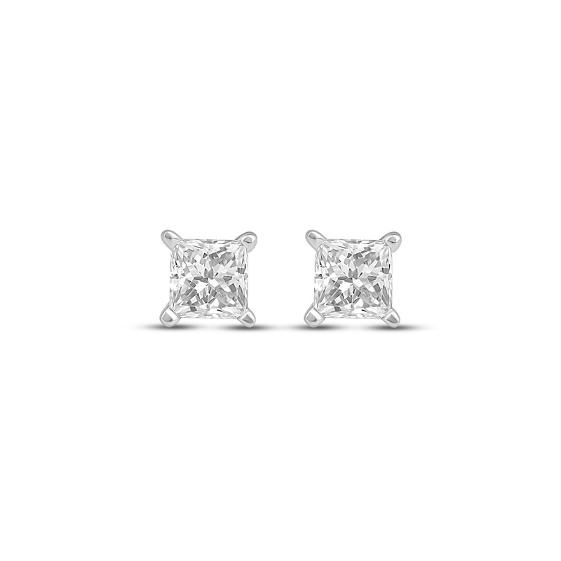 Lab-Created Diamonds by KAY Princess-Cut Solitaire Stud Earrings 1/3 ct tw 10K White Gold (I/SI2)