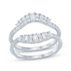 Tapered Baguette & Round-Cut Diamond Enhancer Ring 3/4 ct tw 14K White Gold