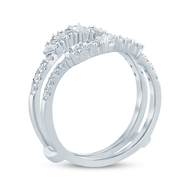 Main Image 2 of Adore Tapered Baguette & Round-Cut Diamond Enhancer Ring 3/4 ct tw 14K White Gold