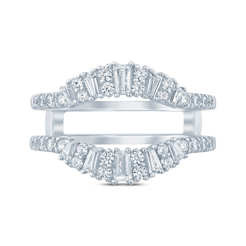 Main Image 3 of Adore Tapered Baguette & Round-Cut Diamond Enhancer Ring 3/4 ct tw 14K White Gold