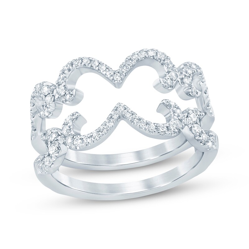 Diamond Swirl Enhancer Ring 3/8 ct tw 14K White Gold
