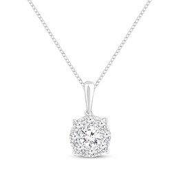 Multi-Diamond Necklace 1/2 ct tw 14K White Gold 19"