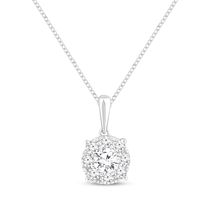 Main Image 1 of Multi-Diamond Necklace 1/2 ct tw 14K White Gold 19"