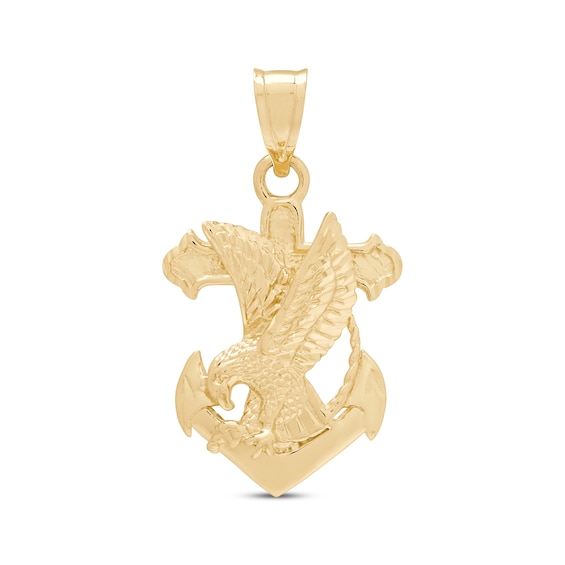 Men's Eagle & Anchor Charm 10K Yellow Gold