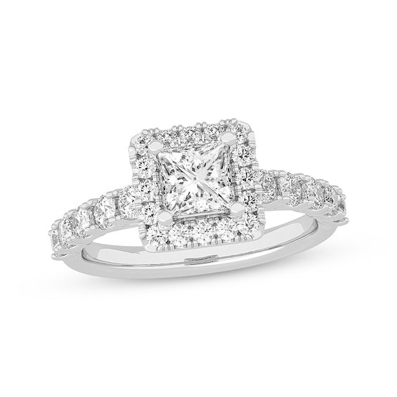 Lab-Grown Diamonds Princess-Cut Engagement Ring 2 ct tw 14K White Gold