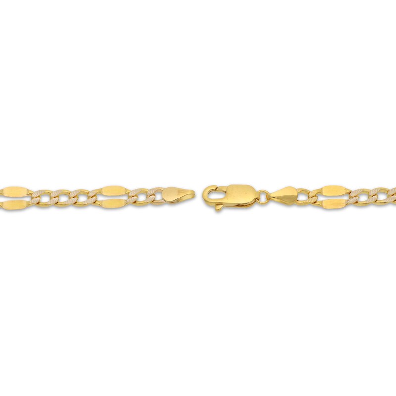 Italian Brilliance Semi-Solid Diamond-Cut Figaro Chain Necklace 14K Yellow Gold 20"