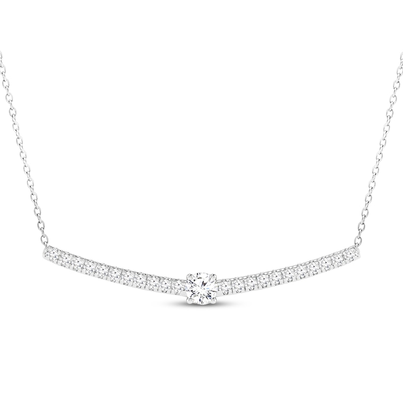 Main Image 1 of KAY Lab-Grown Diamonds Smile Necklace 1/2 ct tw 10K White Gold 18"