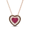 Thumbnail Image 0 of Godiva x Le Vian Ruby Heart Necklace 3/8 ct tw Diamonds 14K Strawberry Gold 19"