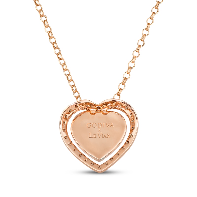 Godiva x Le Vian Ruby Heart Necklace 3/8 ct tw Diamonds 14K Strawberry Gold 19"