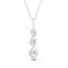 Thumbnail Image 1 of Diamond Three-Stone Twist Drop Necklace 1/10 ct tw 10K White Gold 18"