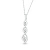 Thumbnail Image 2 of Diamond Three-Stone Twist Drop Necklace 1/10 ct tw 10K White Gold 18"