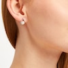 Thumbnail Image 3 of Cultured Pearl & White Lab-Created Sapphire Twist Earrings Sterling Silver