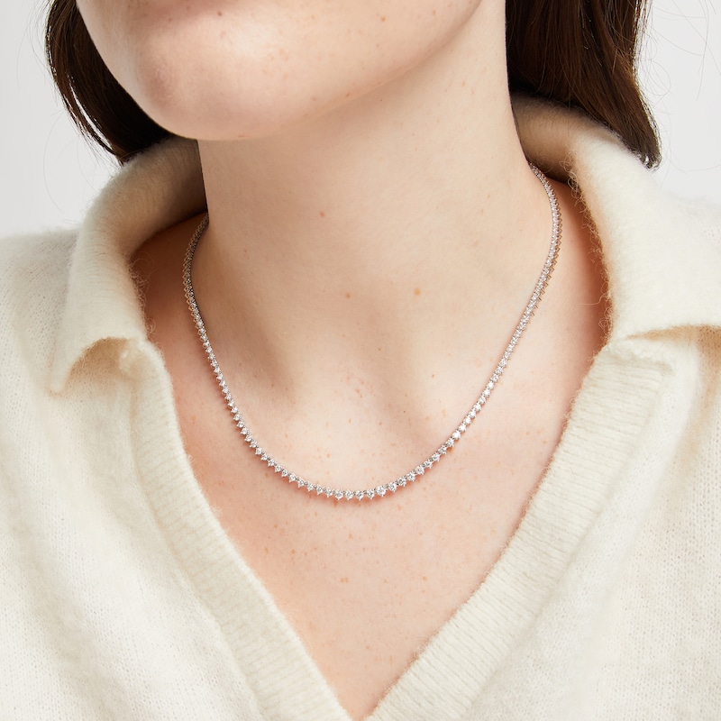 Main Image 4 of Diamond Riviera Necklace 4 ct tw 10K White Gold 17"