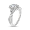 Thumbnail Image 2 of THE LEO Prisma Diamond Oval-Cut Double Halo Engagement Ring 1 ct tw 14K White Gold