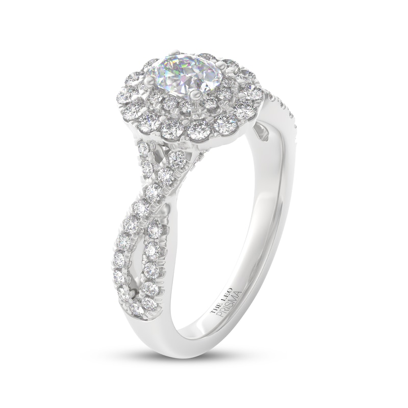 Main Image 2 of THE LEO Prisma Diamond Oval-Cut Double Halo Engagement Ring 1 ct tw 14K White Gold