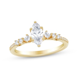 Marquise-Cut Diamond Engagement Ring 3/4 ct tw 14K Yellow Gold