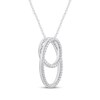 Thumbnail Image 2 of Diamond Oval Loop Necklace 1/4 ct tw 14K White Gold