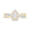 Thumbnail Image 3 of Adore Pear-Shaped Diamond Halo Engagement Ring 3/4 ct tw 14K Yellow Gold
