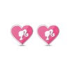 Thumbnail Image 2 of Children's Barbie Heart Pink Enamel Stud Earrings Sterling Silver