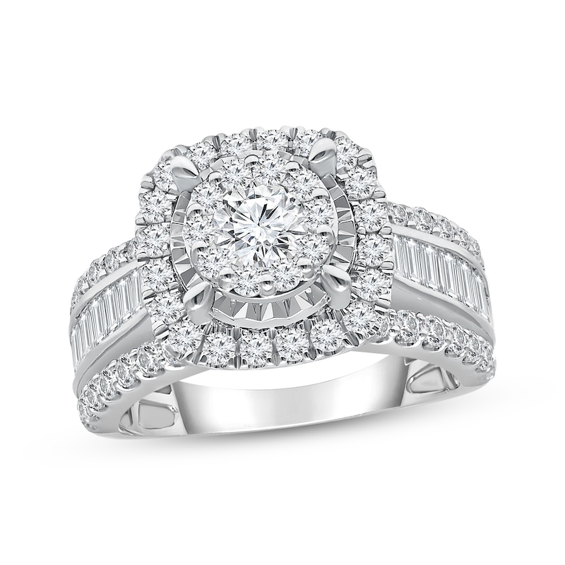Main Image 1 of Adore Lab-Grown Diamonds Round-Cut Halo Engagement Ring 2 ct tw 10K White Gold